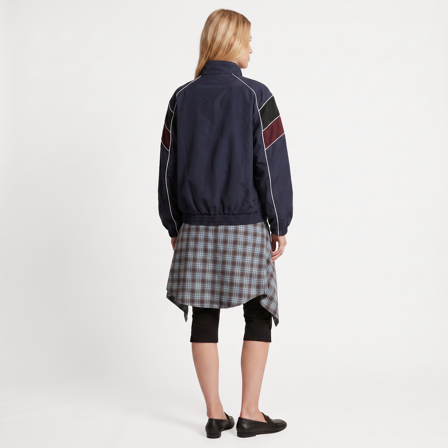 Blouson zippé esprit sport-chic Col montant Détails contrastés