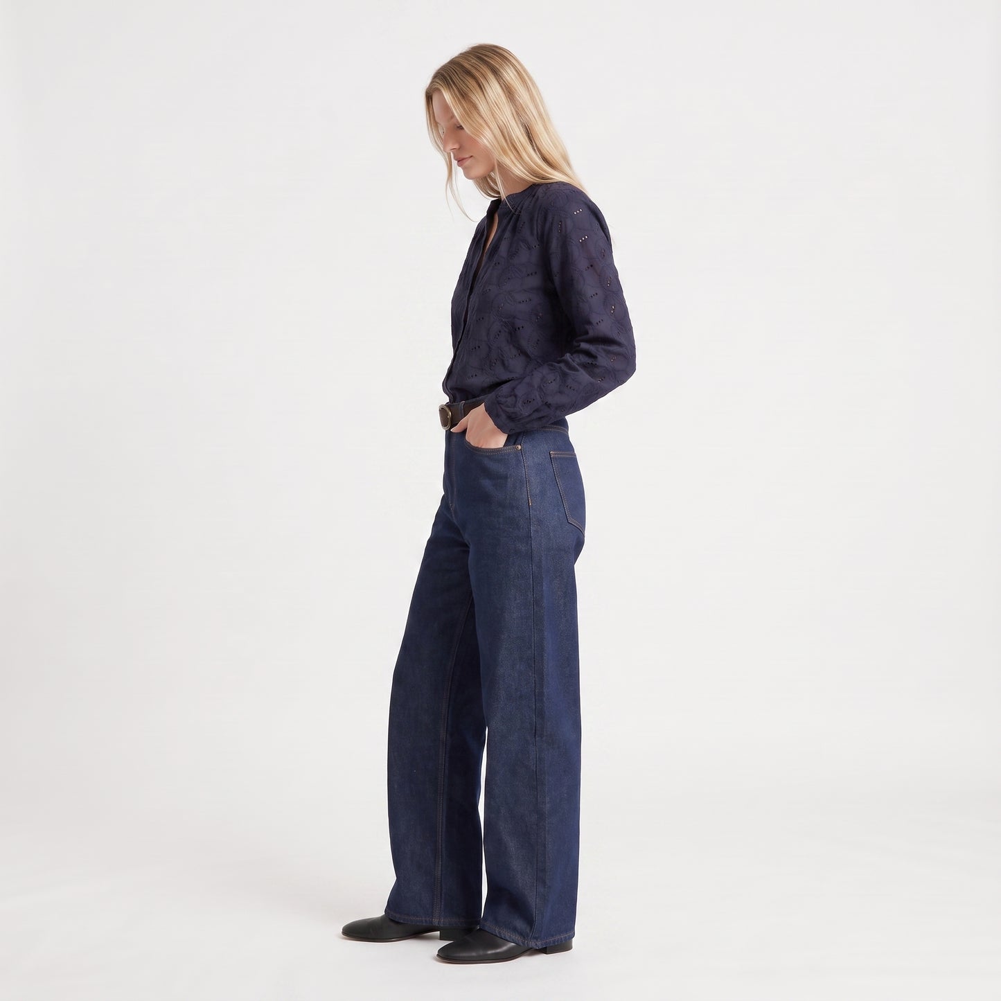 Blouse fluide manches longues Coupe droite et féminine