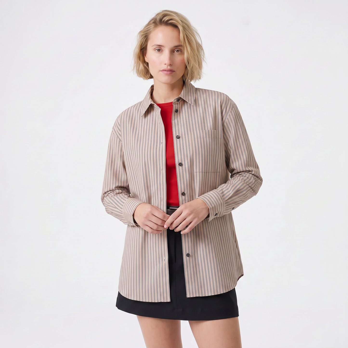 Chemise rayée fluide Col chemise classique