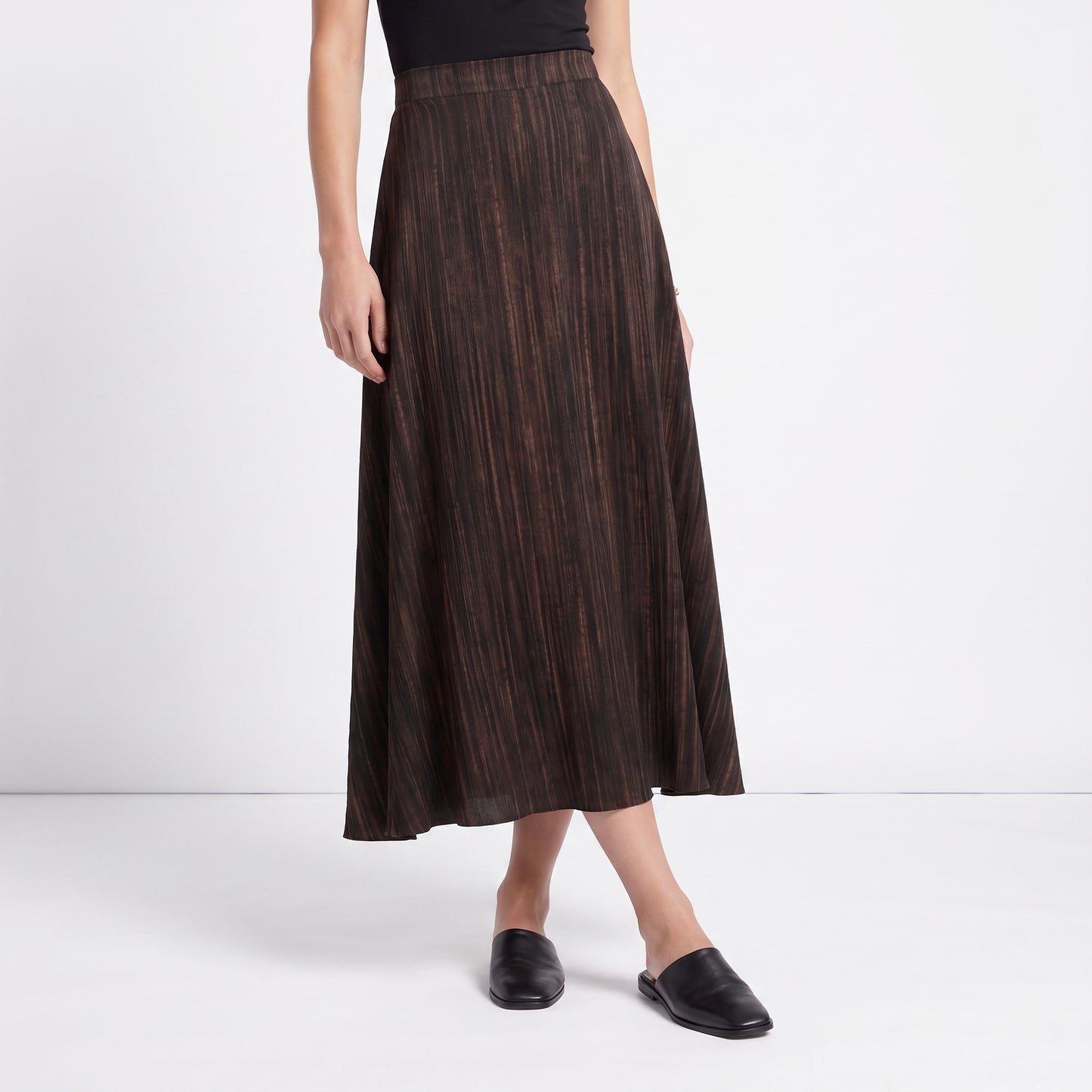 Jupe longue plissée Taille élastiquée Coupe fluide et aérienne
