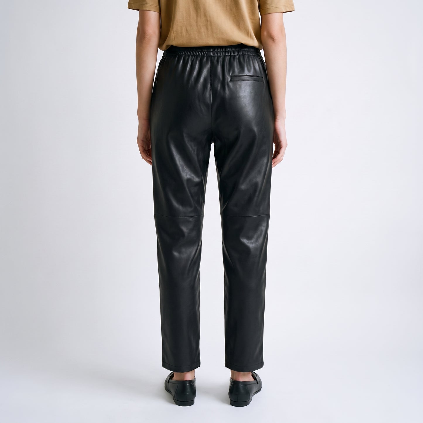 Pantalon cigarette Taille mi-haute Matière effet cuir