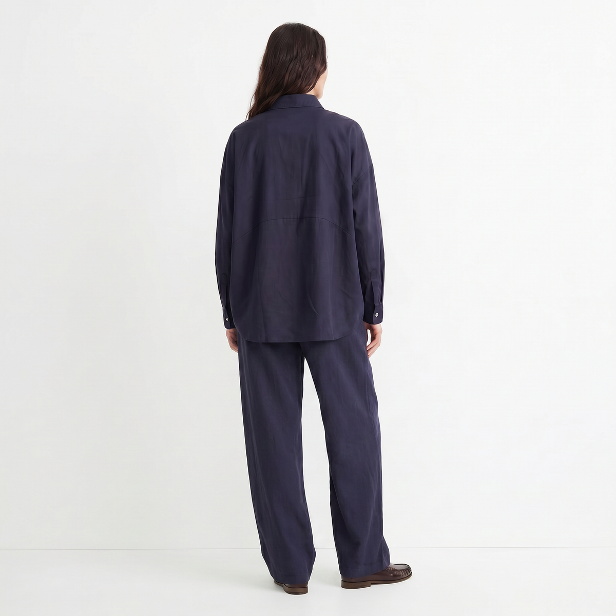 Pantalon large Taille haute Plis sur le devant