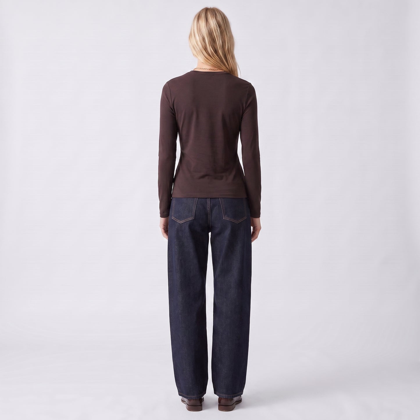 T-Shirt col rond Manches longues Coupe ajustée