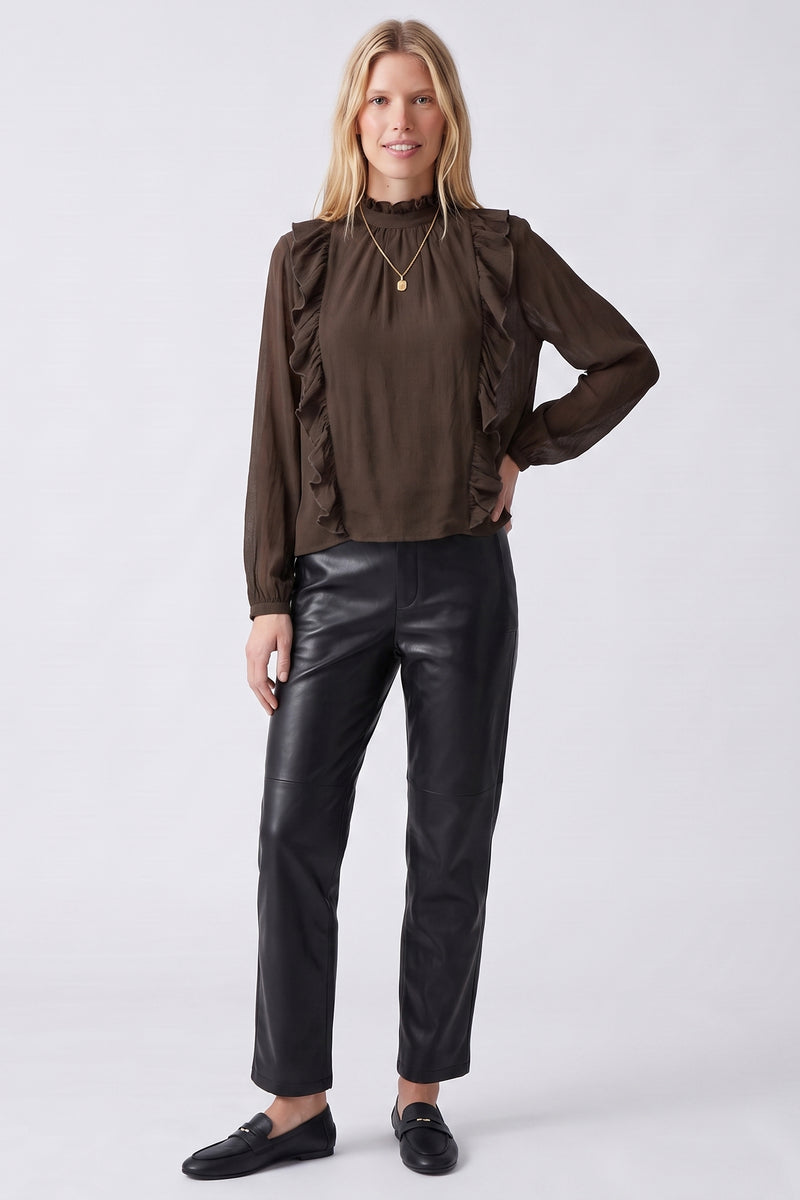 Blouse fluide Col montant avec volants