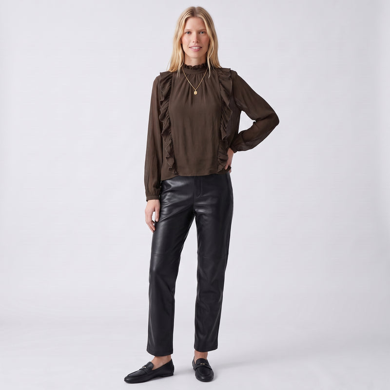 Blouse fluide Col montant avec volants