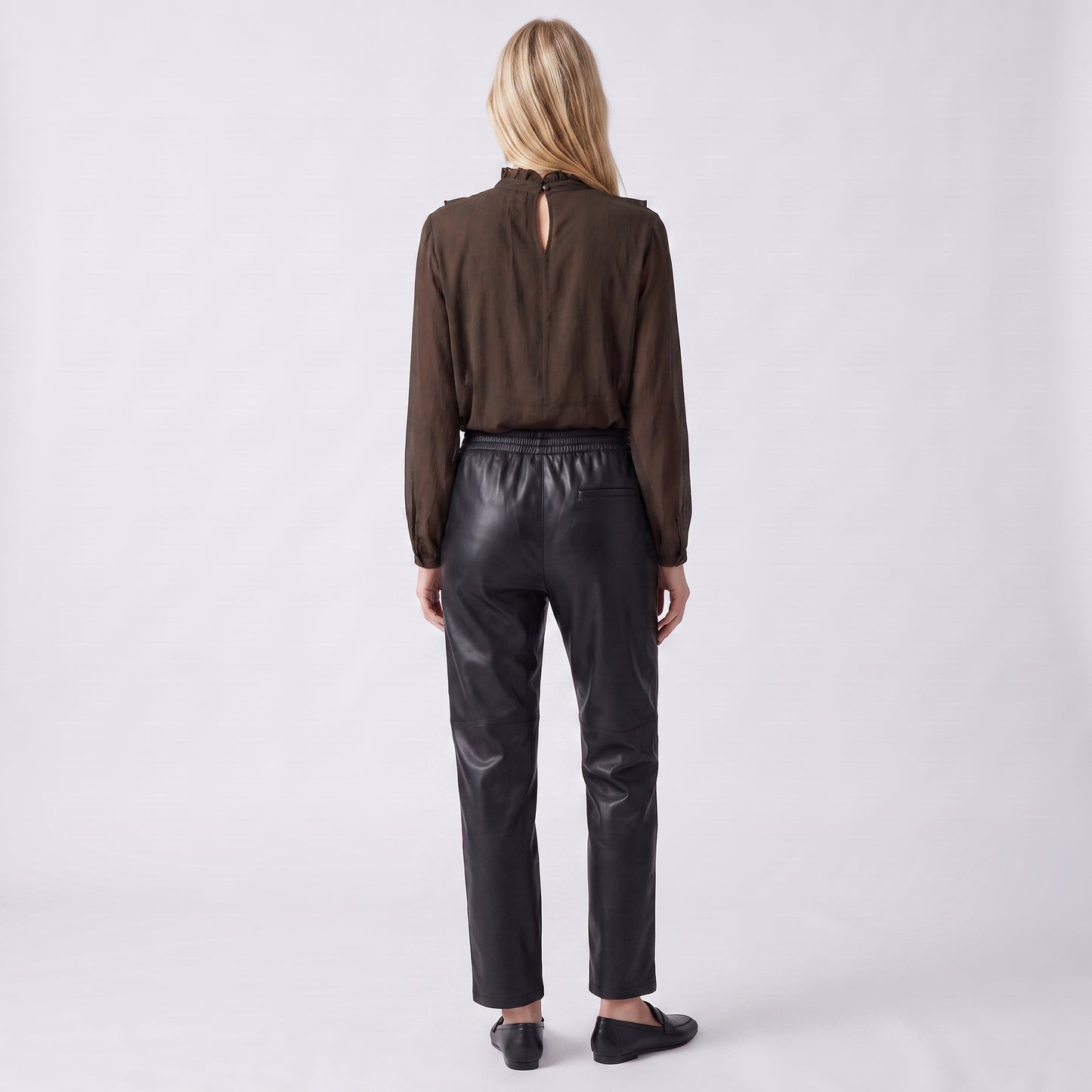Blouse fluide Col montant avec volants