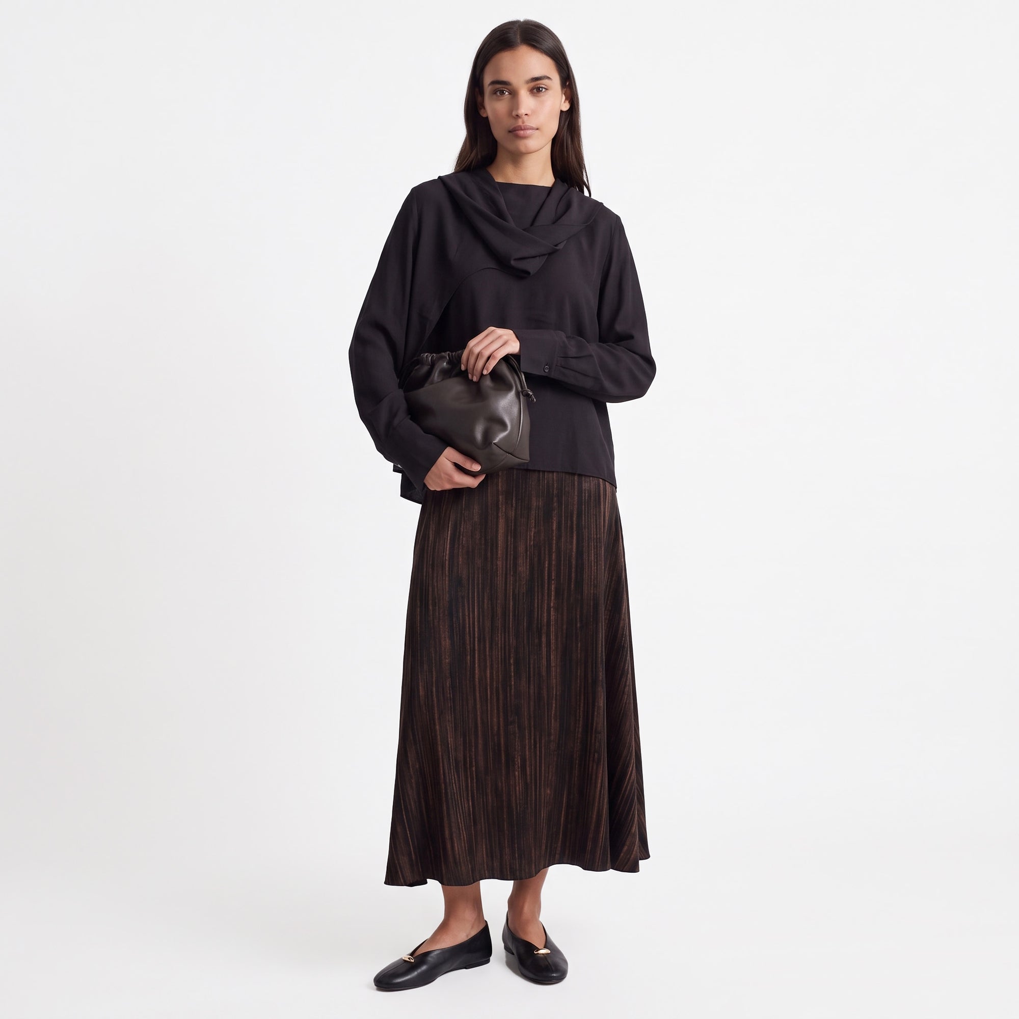 Blouse fluide Col drapé Coupe ample et féminine