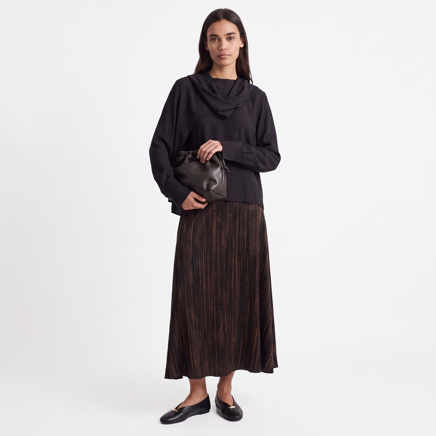 Blouse fluide Col drapé Coupe ample et féminine