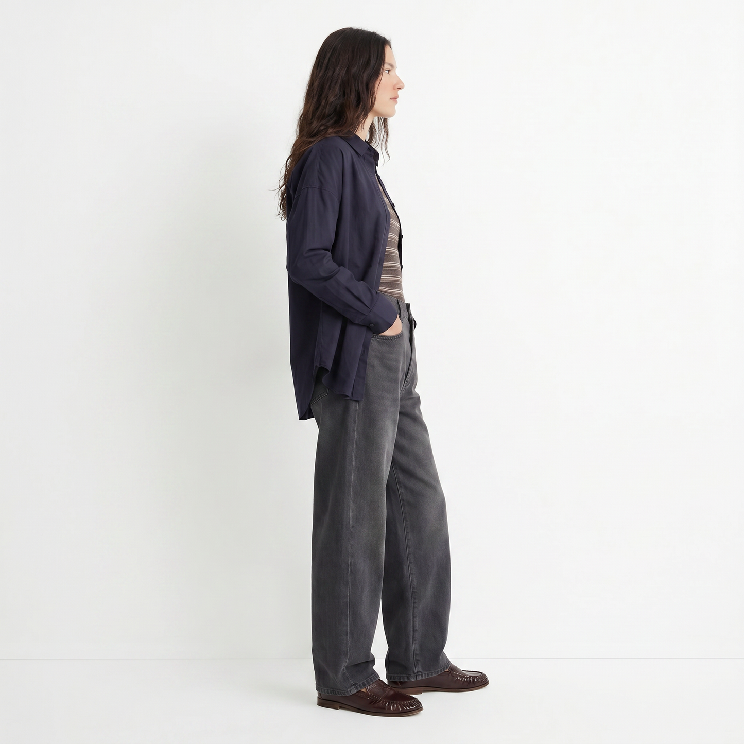Chemise fluide satinée Coupe ample et élégante