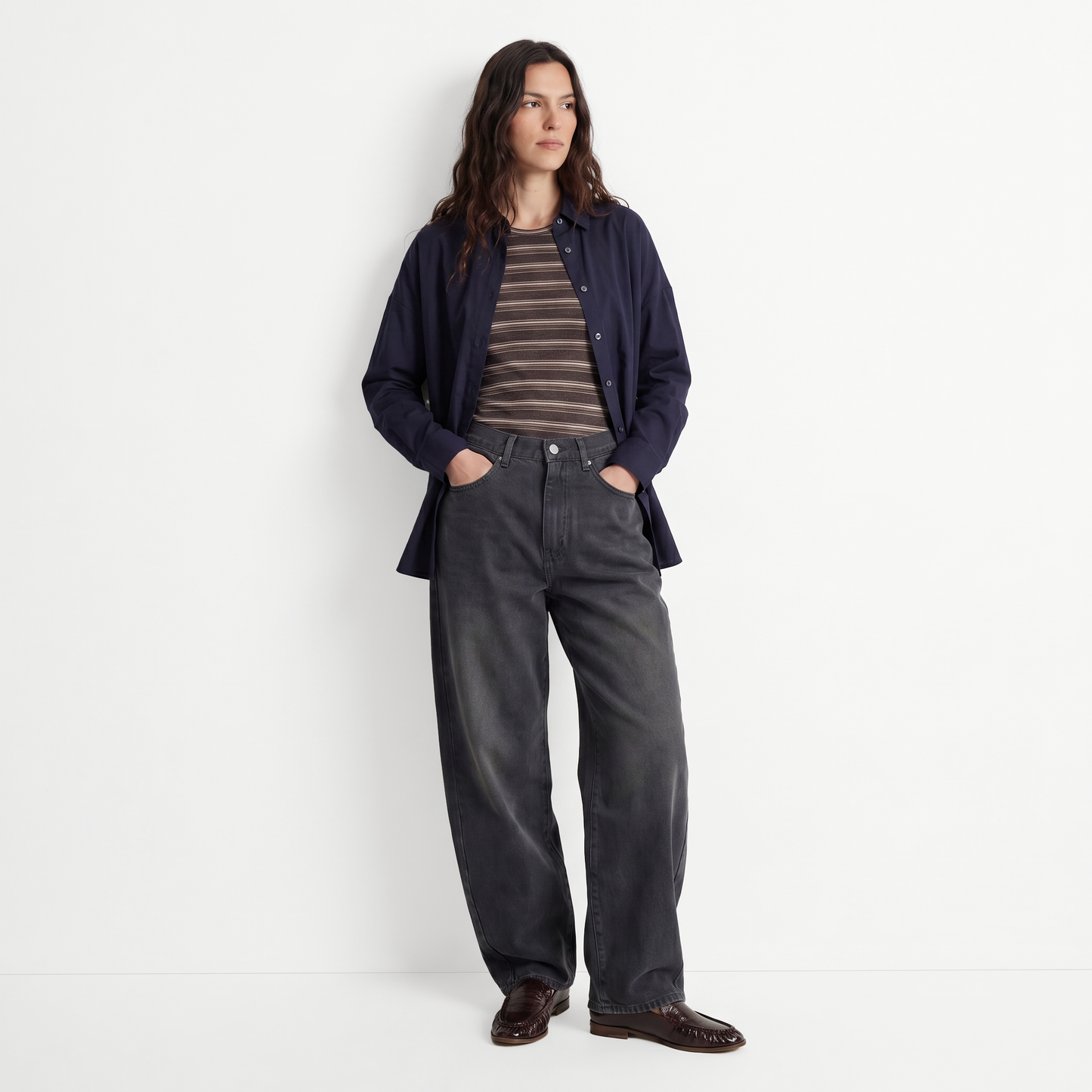 Chemise fluide satinée Coupe ample et élégante
