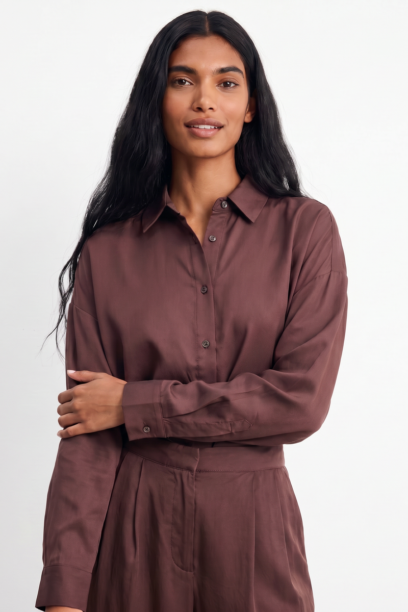 Chemise fluide satinée Coupe ample et élégante