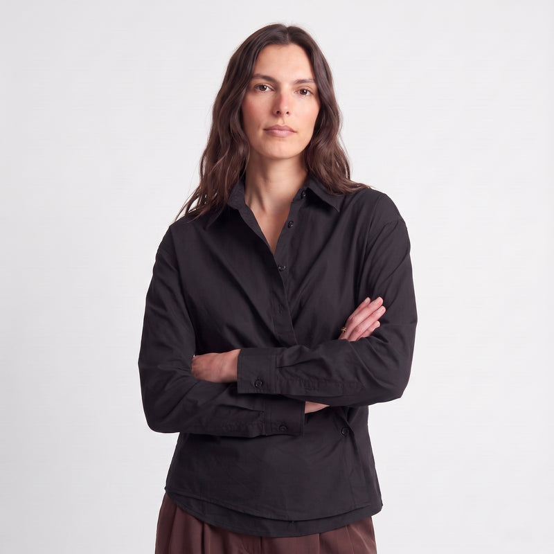 Chemise portefeuille Manches longues Taille marquée
