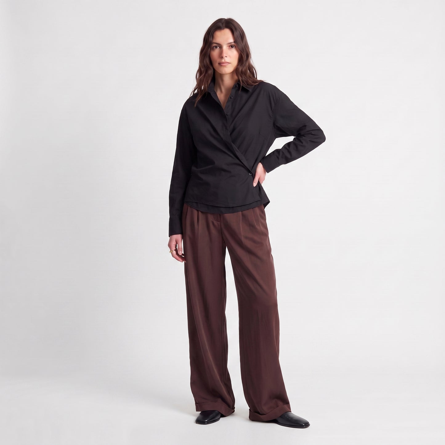 Chemise portefeuille Manches longues Taille marquée