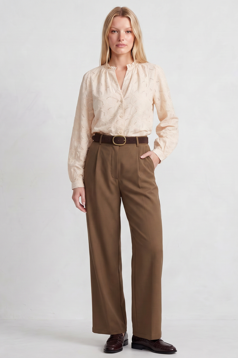 Blouse fluide manches longues Coupe droite et féminine