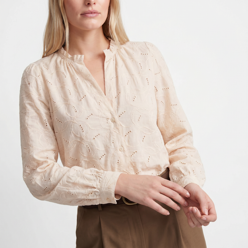 Blouse fluide manches longues Coupe droite et féminine