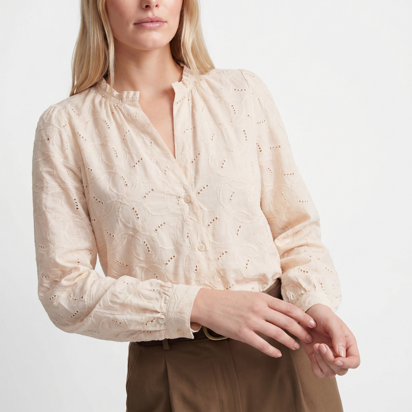 Blouse fluide manches longues Coupe droite et féminine