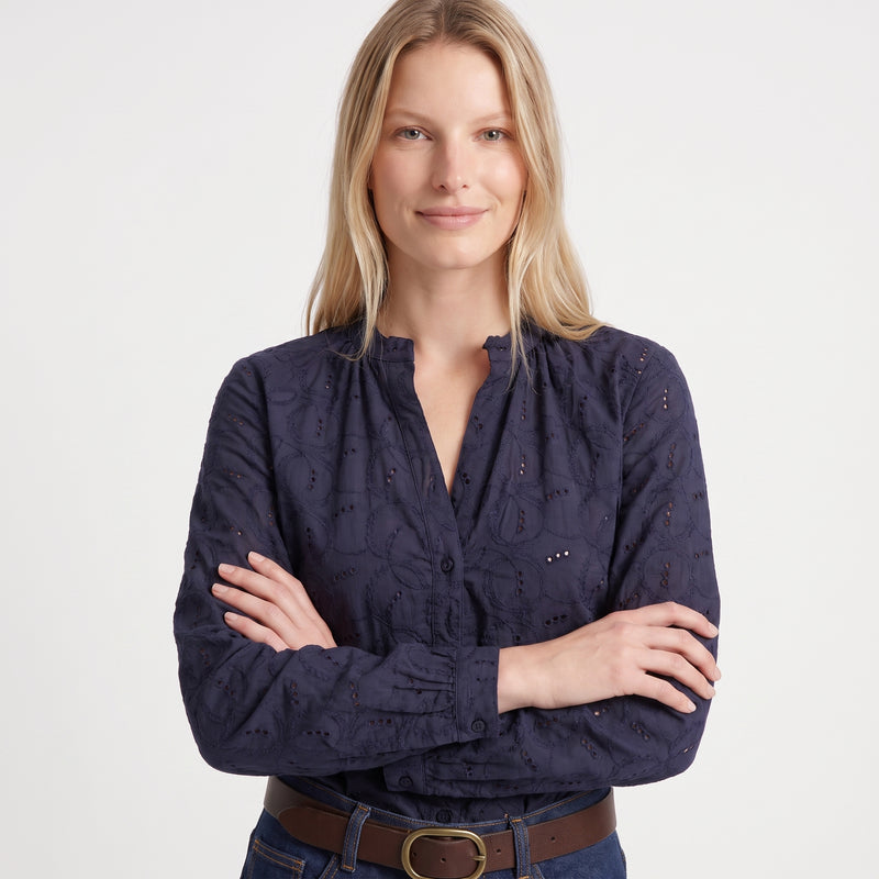 Blouse fluide manches longues Coupe droite et féminine
