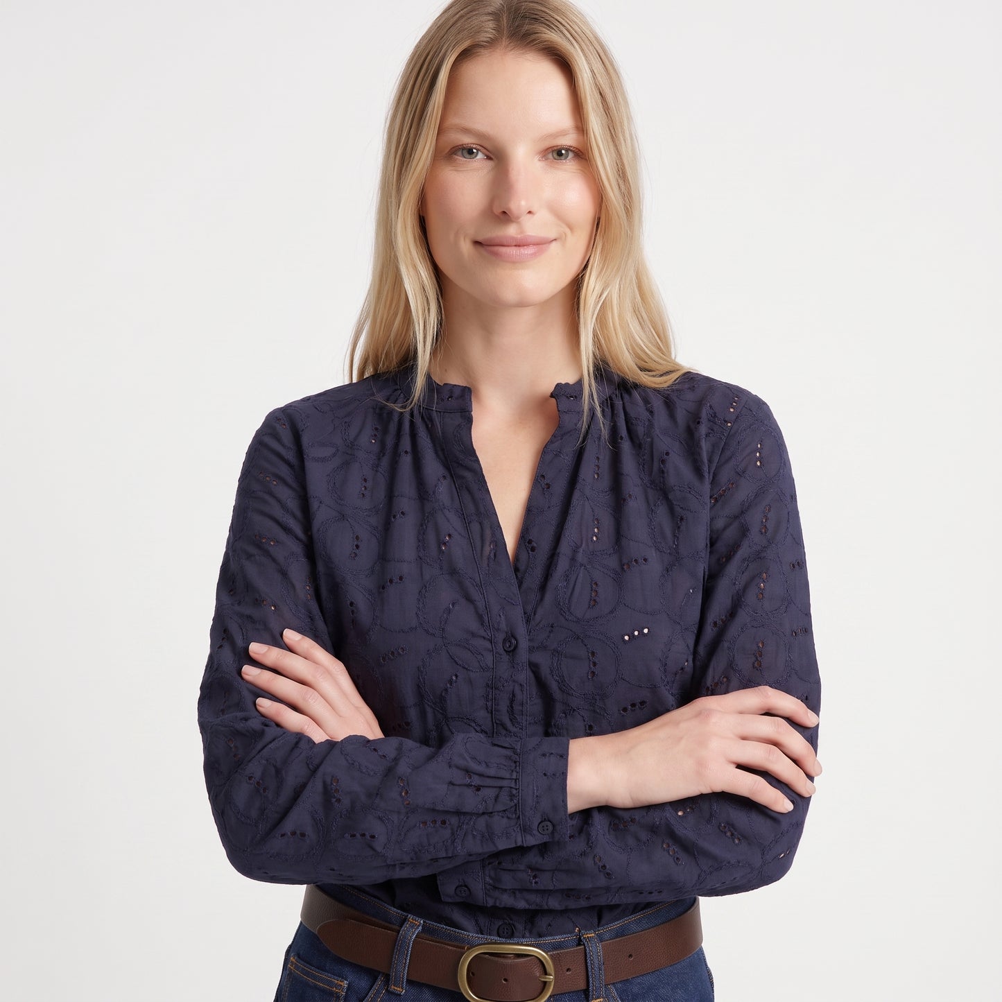 Blouse fluide manches longues Coupe droite et féminine