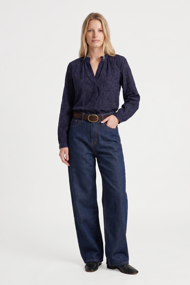 Blouse fluide manches longues Coupe droite et féminine