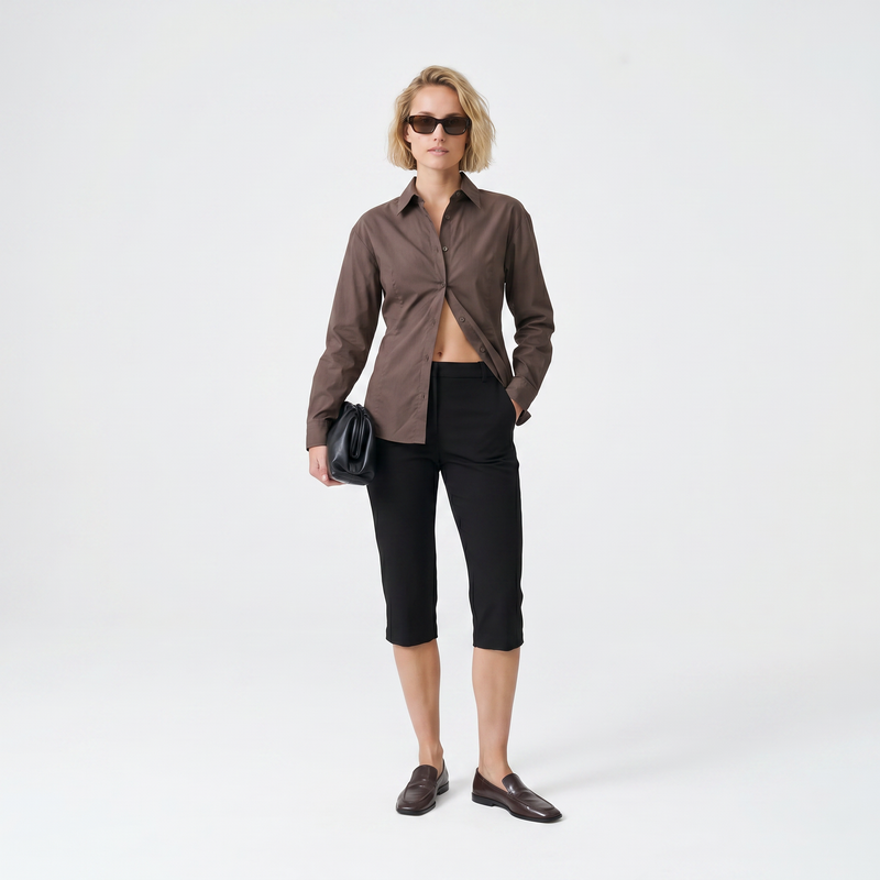 Chemise fluide Col classique Manches longues