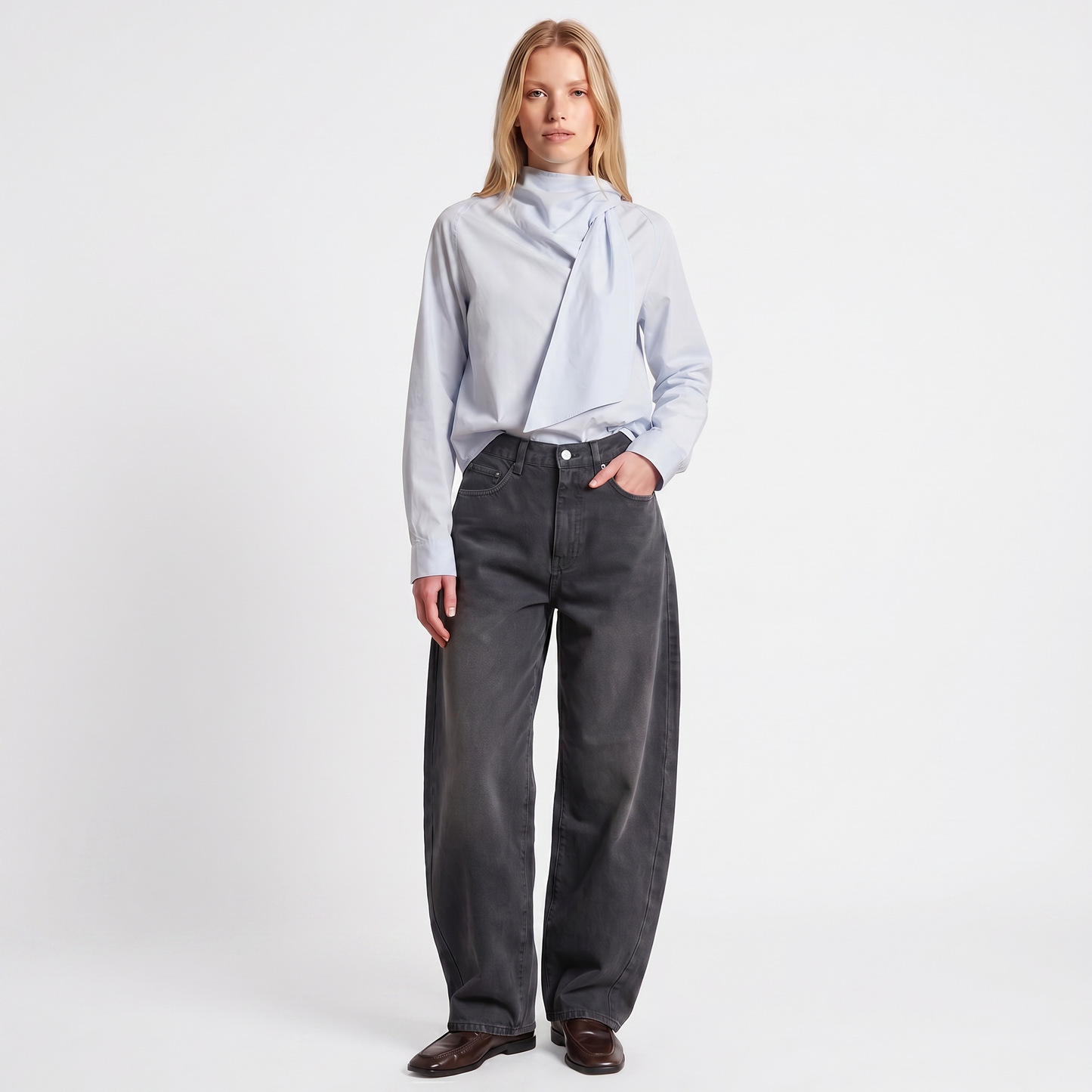 Chemise à lavallière Col à nouer Coupe épurée et intemporelle
