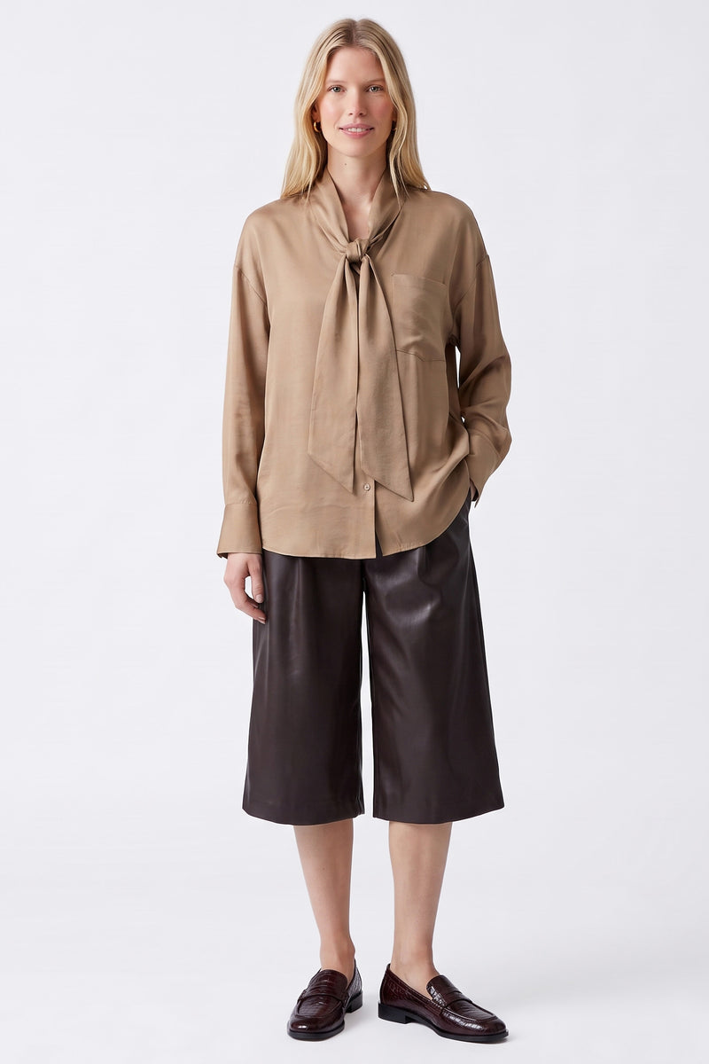 Blouse fluide Col lavallière à nouer Manches longues
