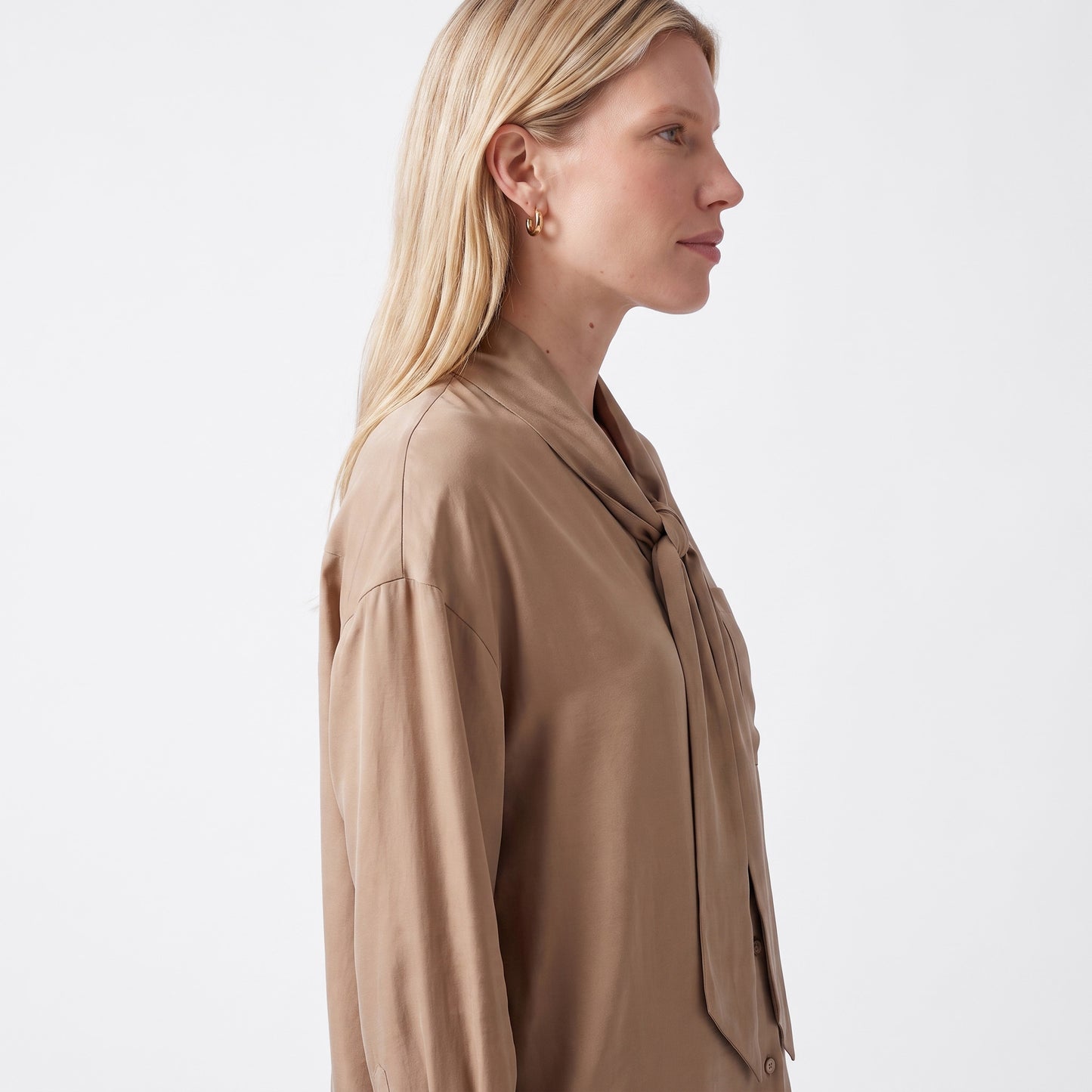 Blouse fluide Col lavallière à nouer Manches longues