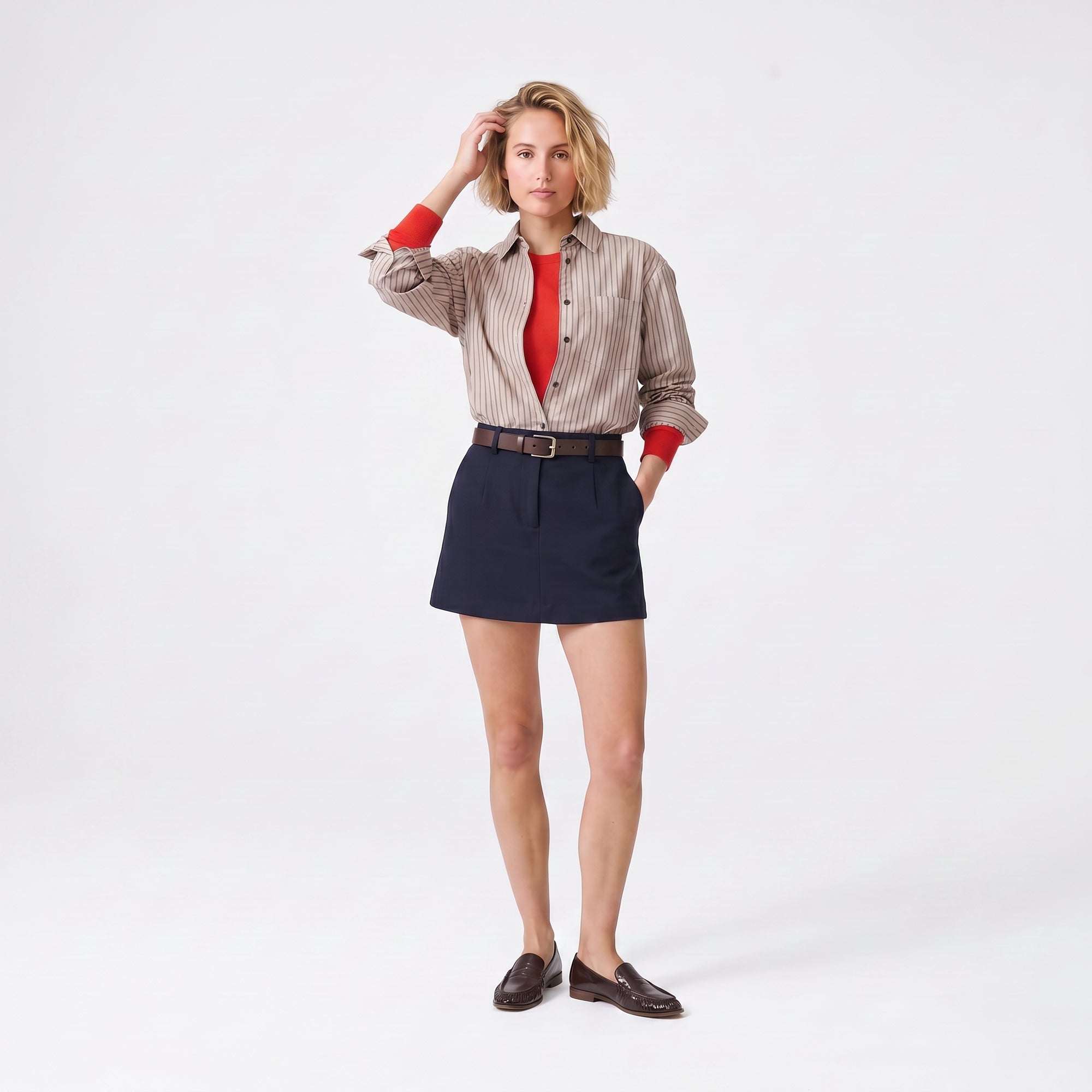 Chemise rayée fluide Col chemise classique