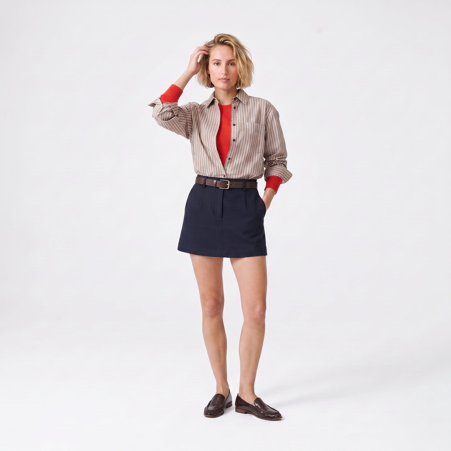 Chemise rayée fluide Col chemise classique