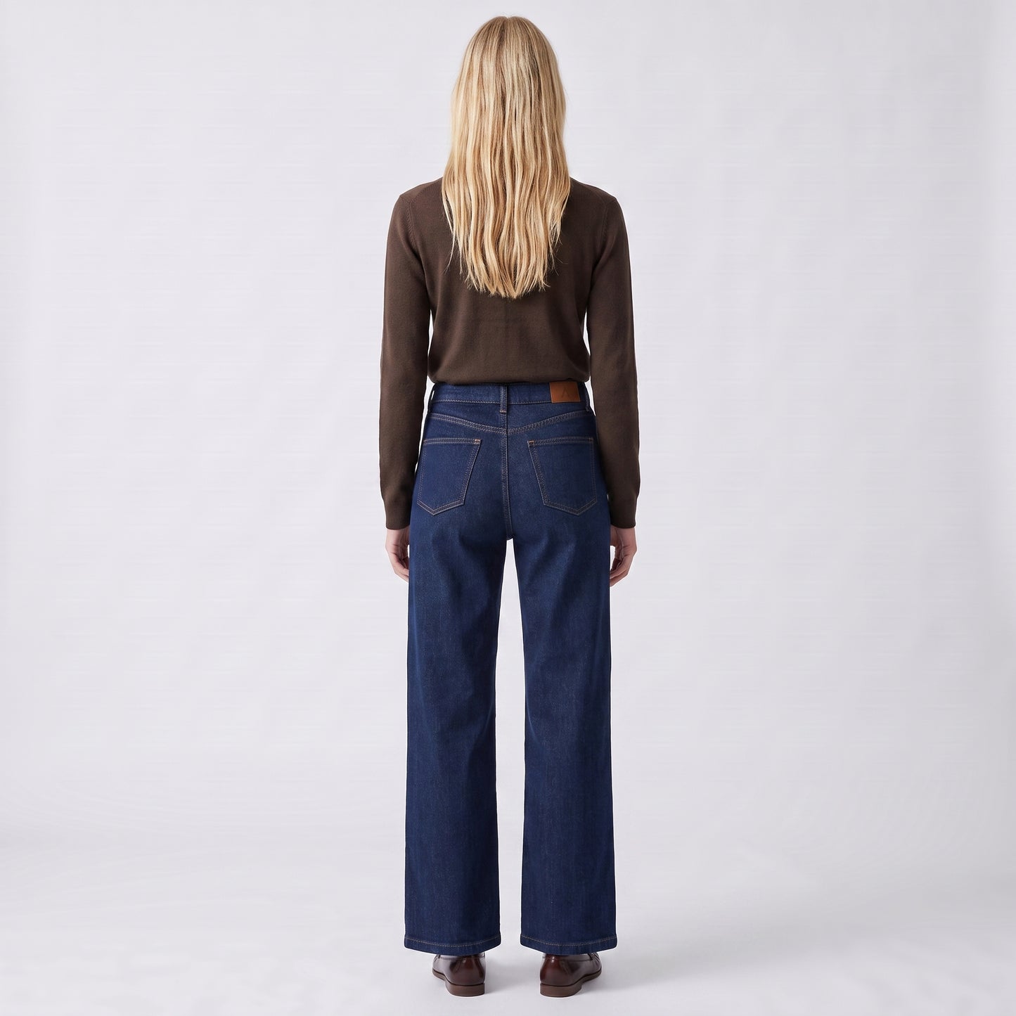 Jean large Taille haute Jambes larges Cinq poches