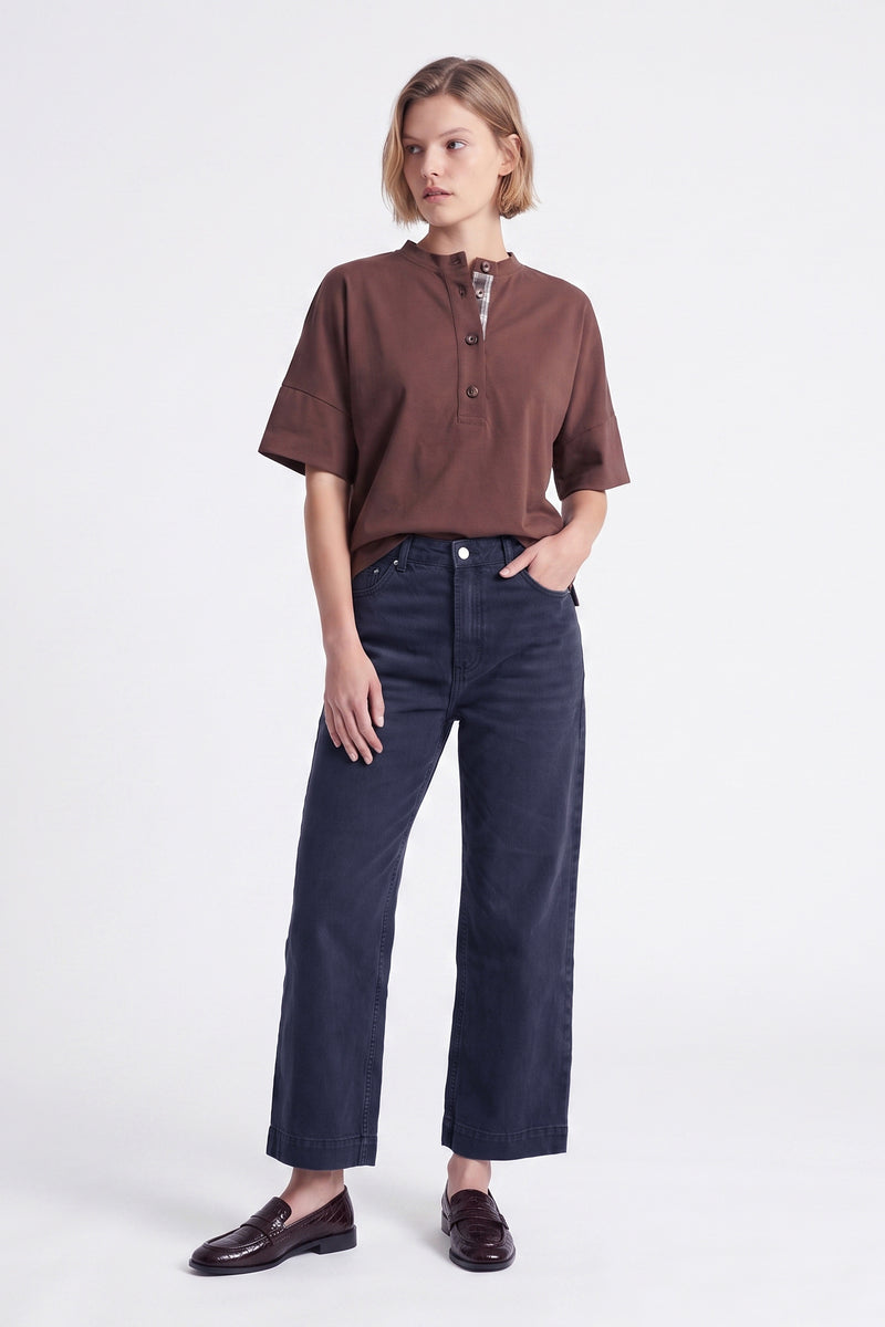 Jean cropped Taille haute Jambes larges