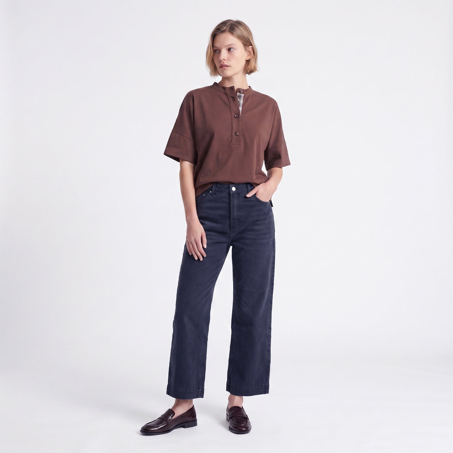 Jean cropped Taille haute Jambes larges