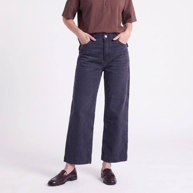 Jean cropped Taille haute Jambes larges