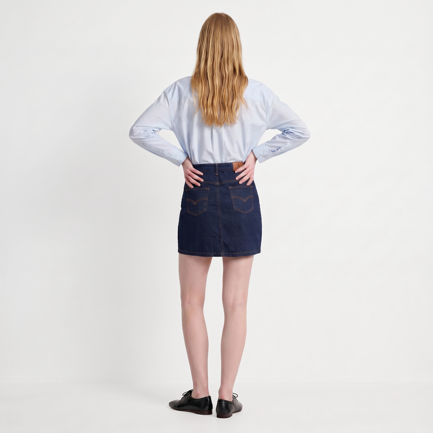 Jupe courte en denim Coupe droite Taille structurée