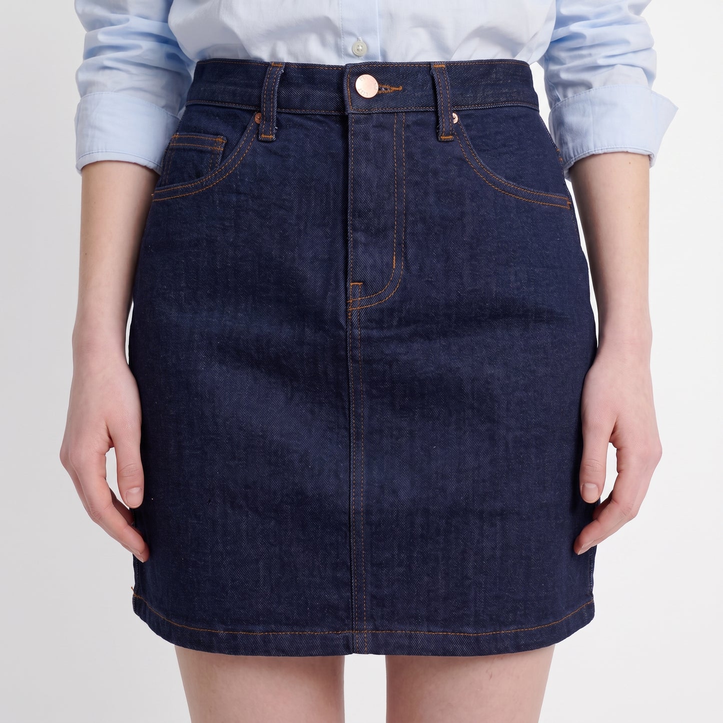 Jupe courte en denim Coupe droite Taille structurée