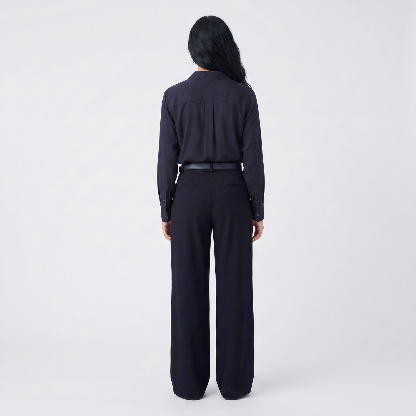 Pantalon large Taille haute Plis sur le devant