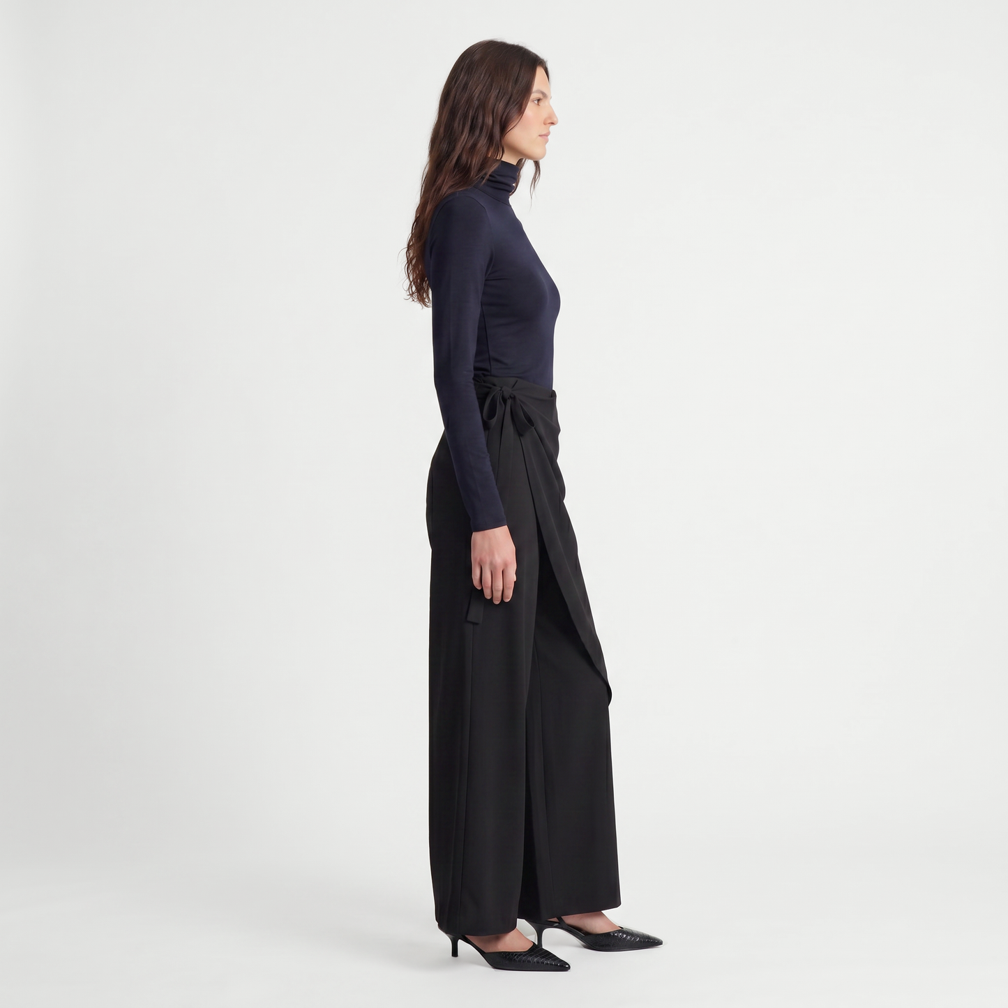 Pantalon large portefeuille Taille haute 