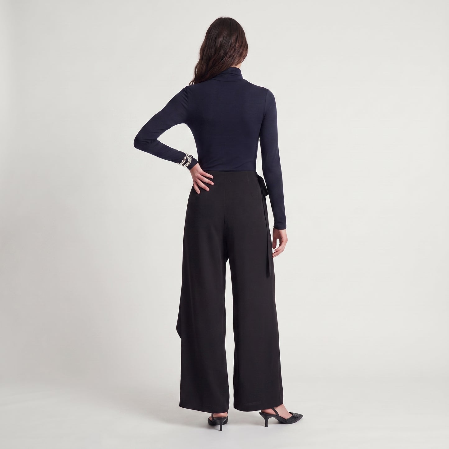 Pantalon large portefeuille Taille haute 