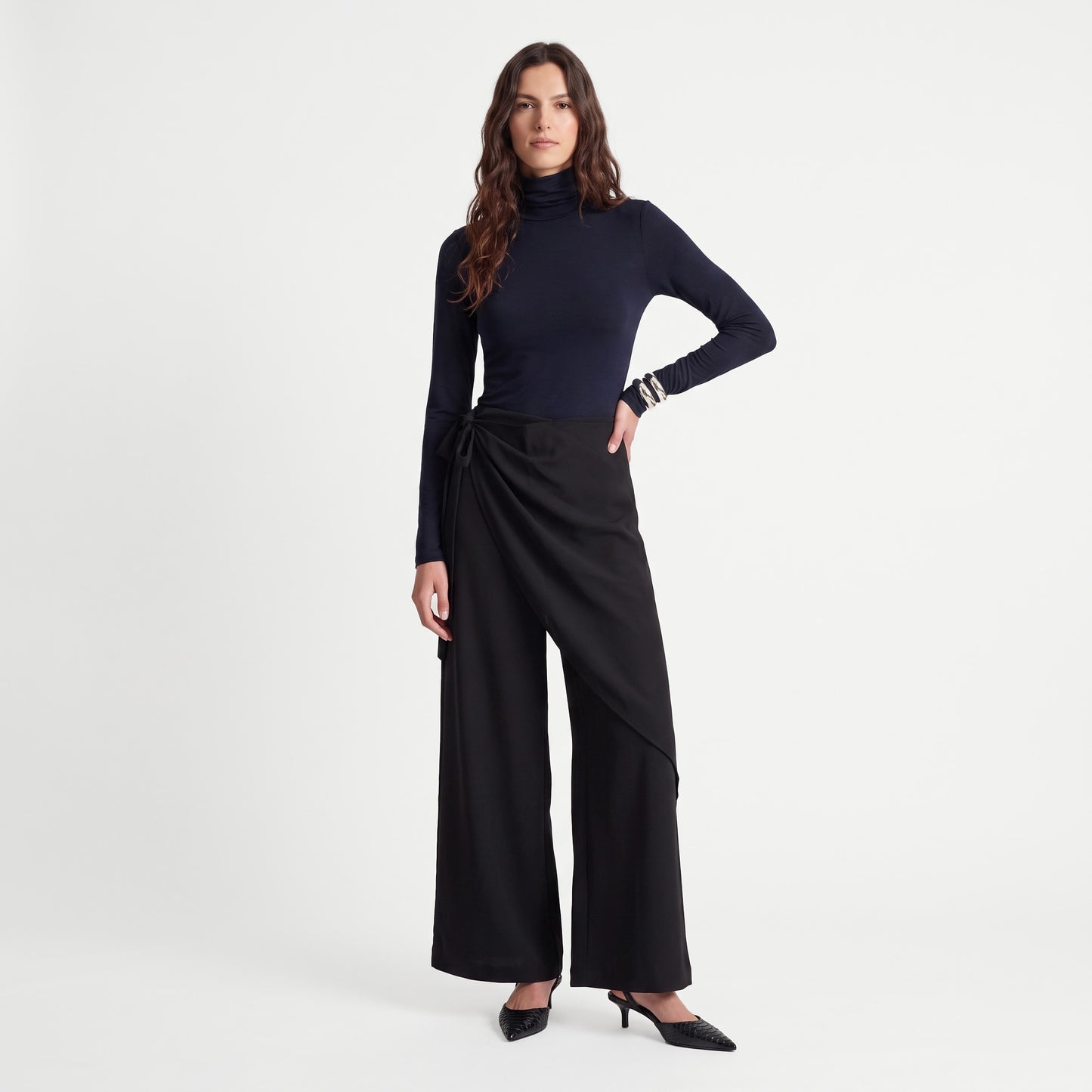 Pantalon large portefeuille Taille haute 