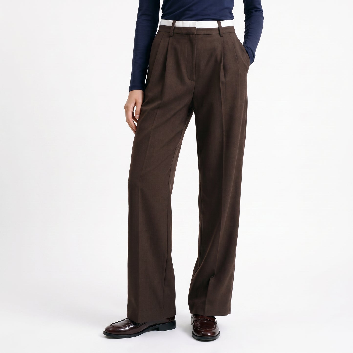 Pantalon tailleur Taille haute Coupe large
