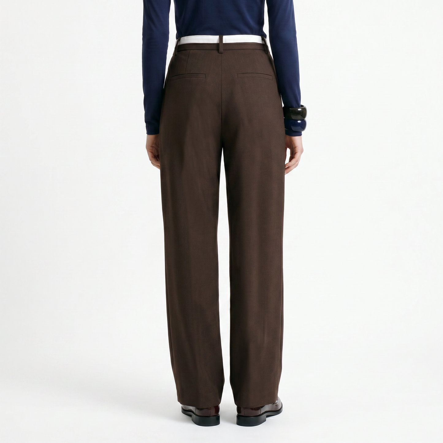 Pantalon tailleur Taille haute Coupe large
