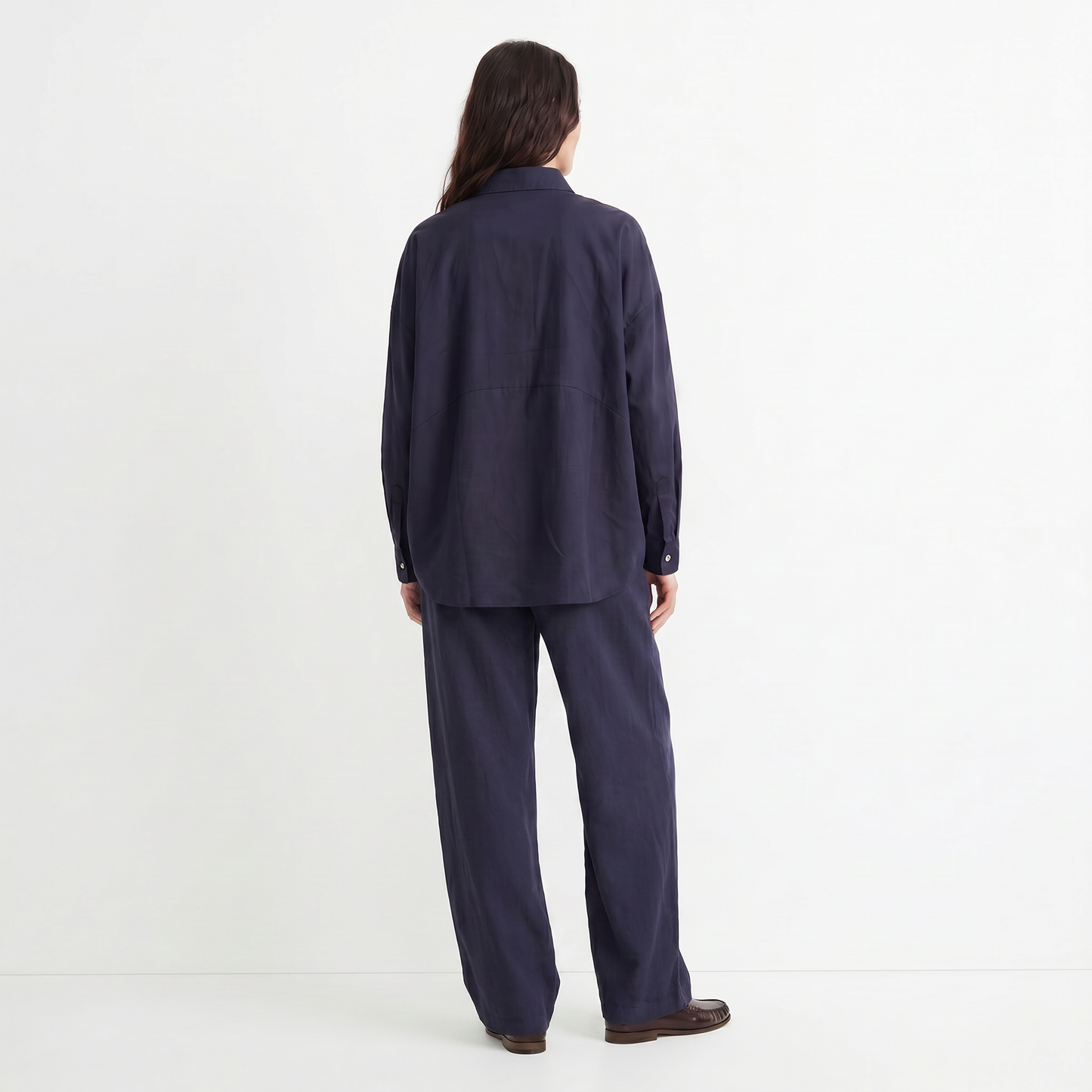 Pantalon large Taille haute Plis sur le devant