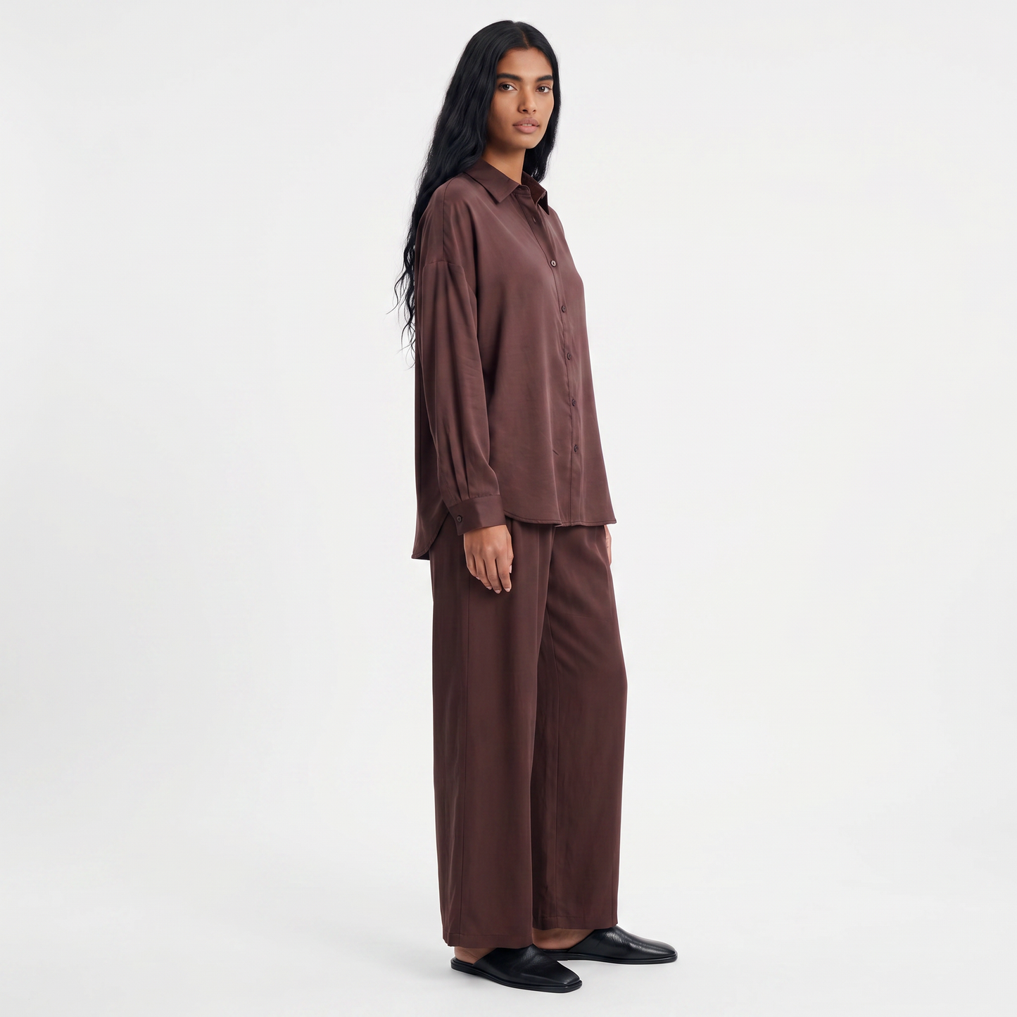 Pantalon large Taille haute Plis sur le devant