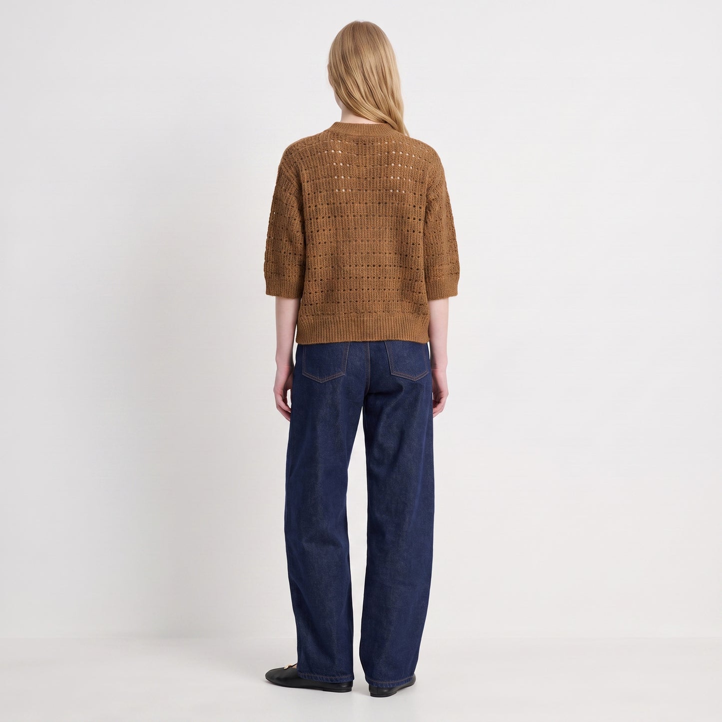 Pull en maille ajourée Col rond