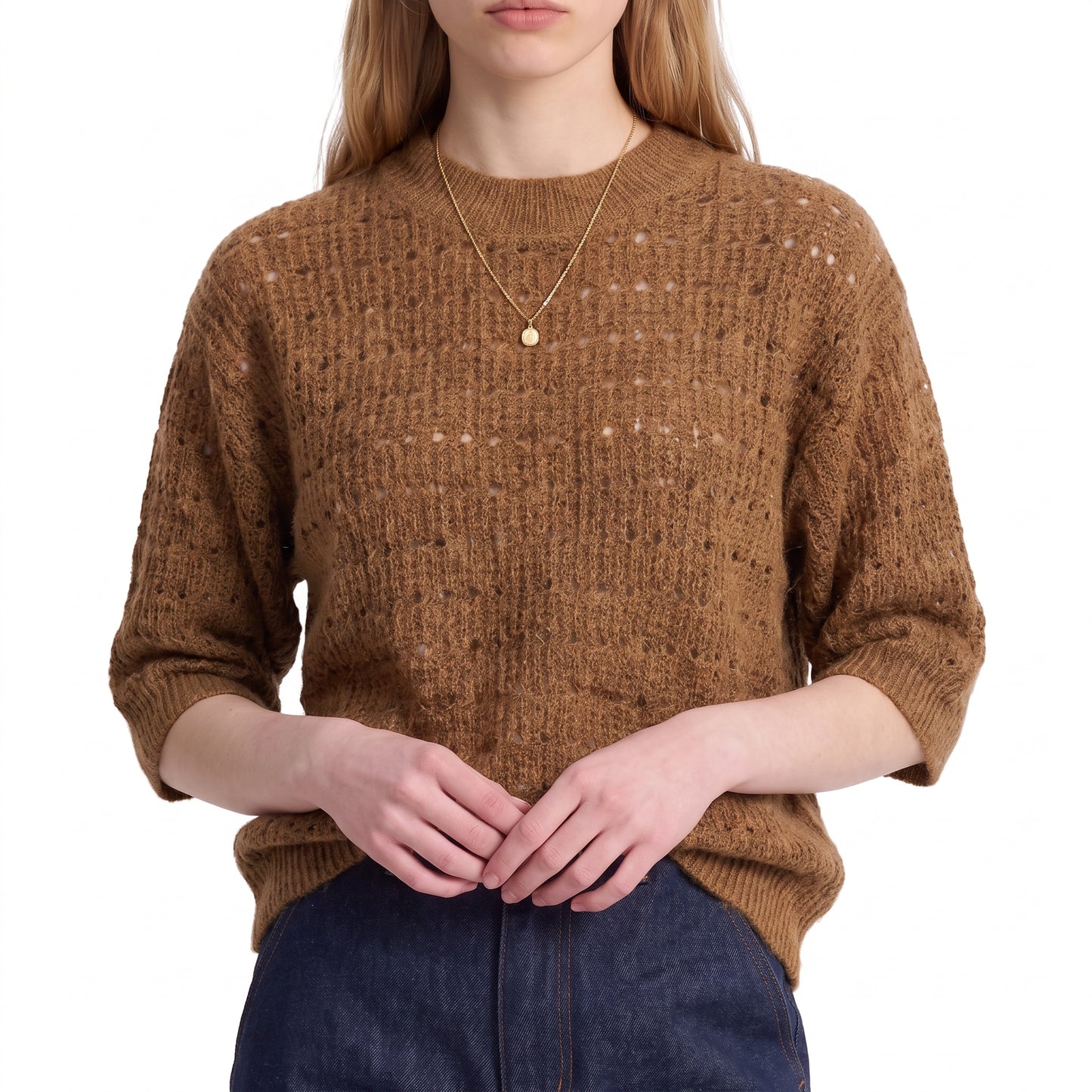 Pull en maille ajourée Col rond