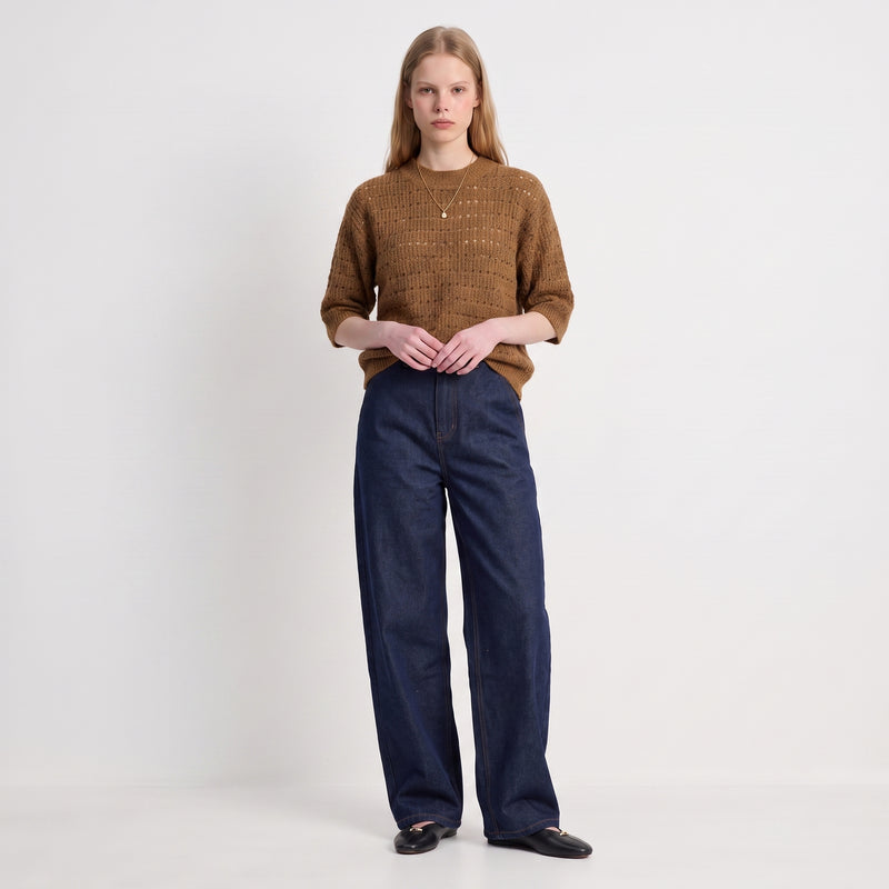 Pull en maille ajourée Col rond
