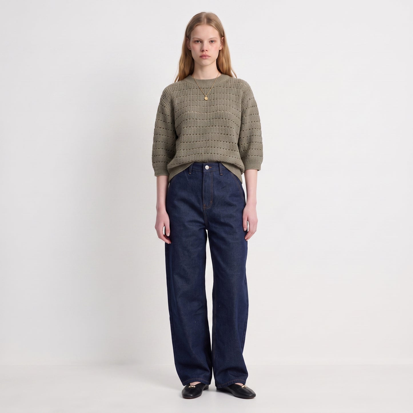 Pull en maille ajourée Col rond