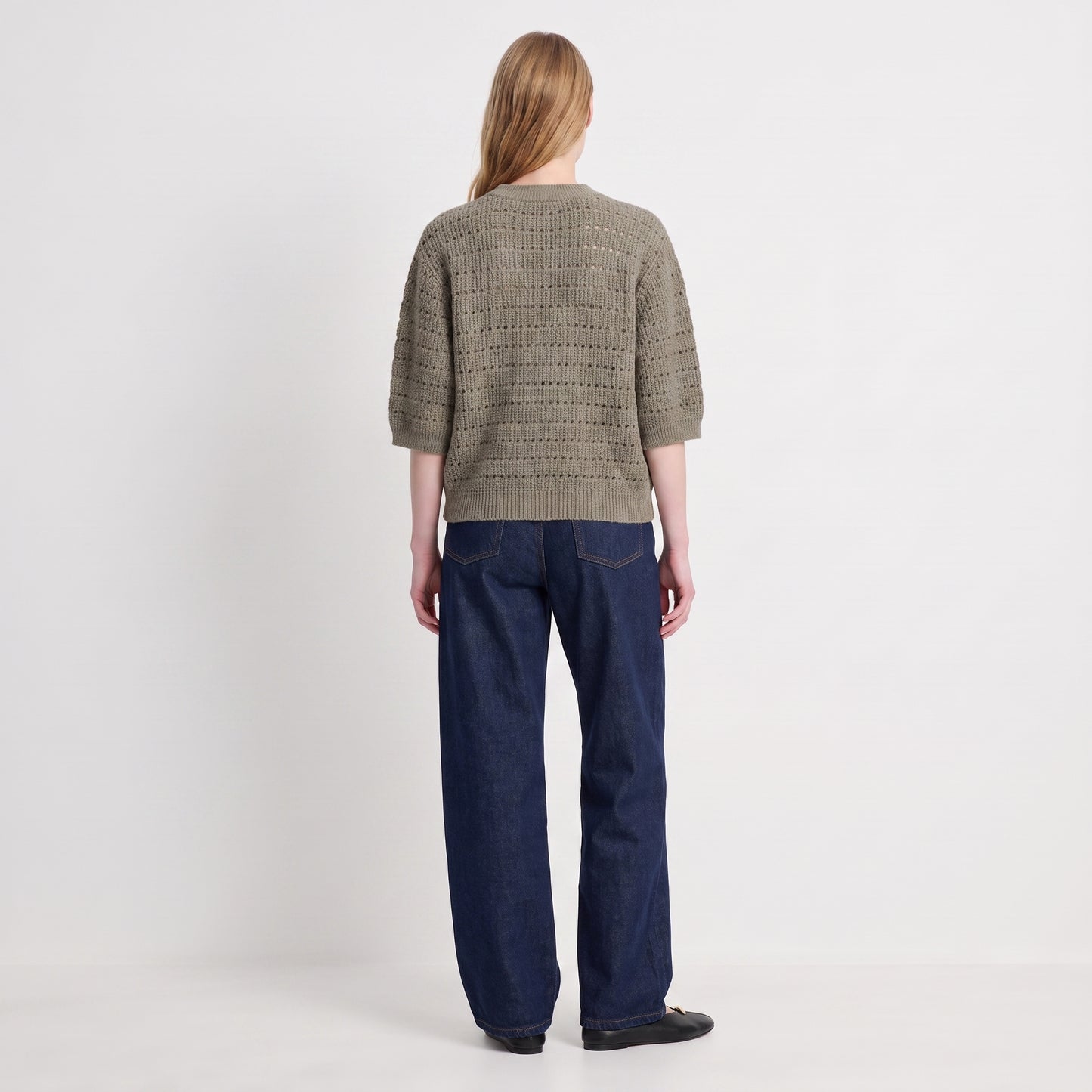Pull en maille ajourée Col rond