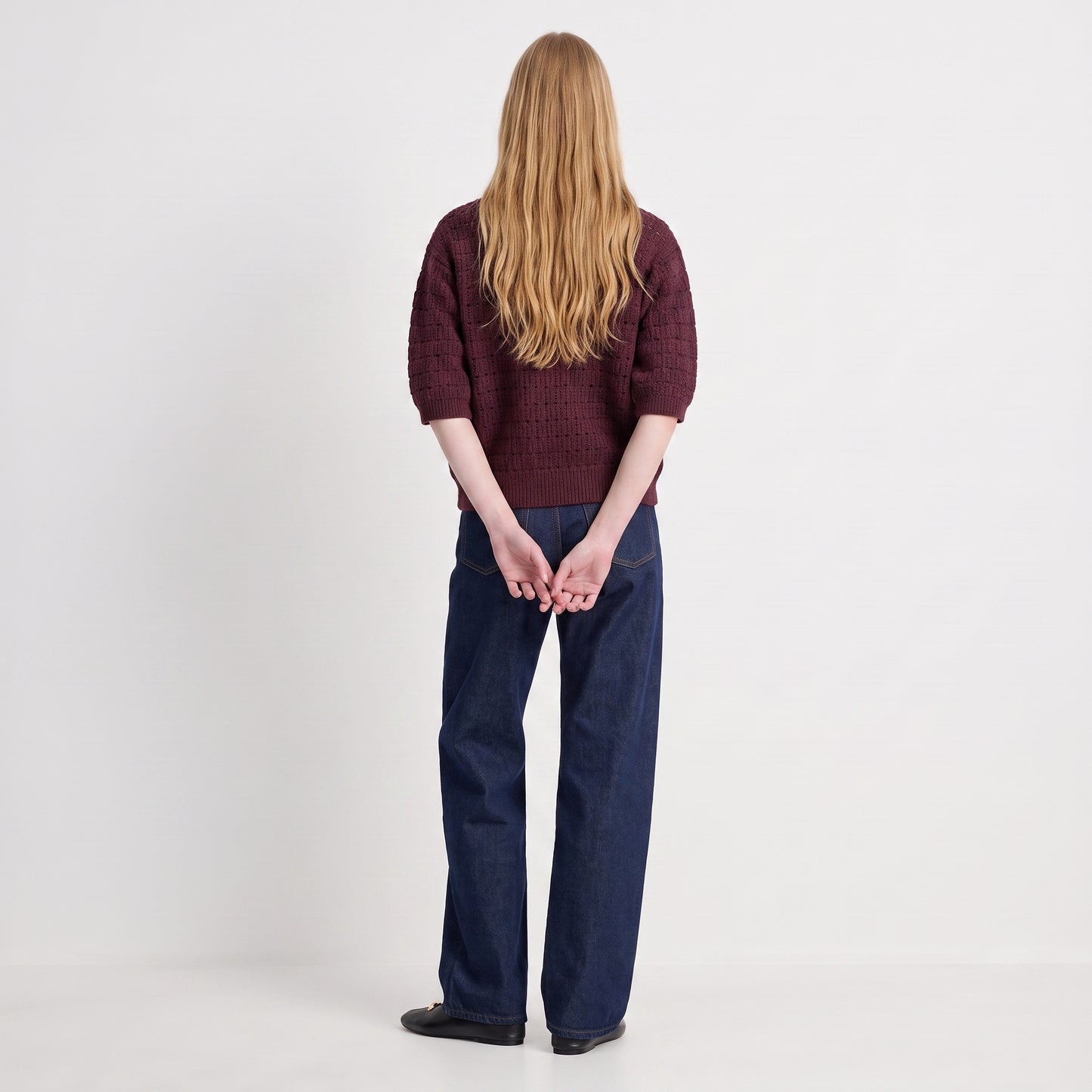 Pull en maille ajourée Col rond
