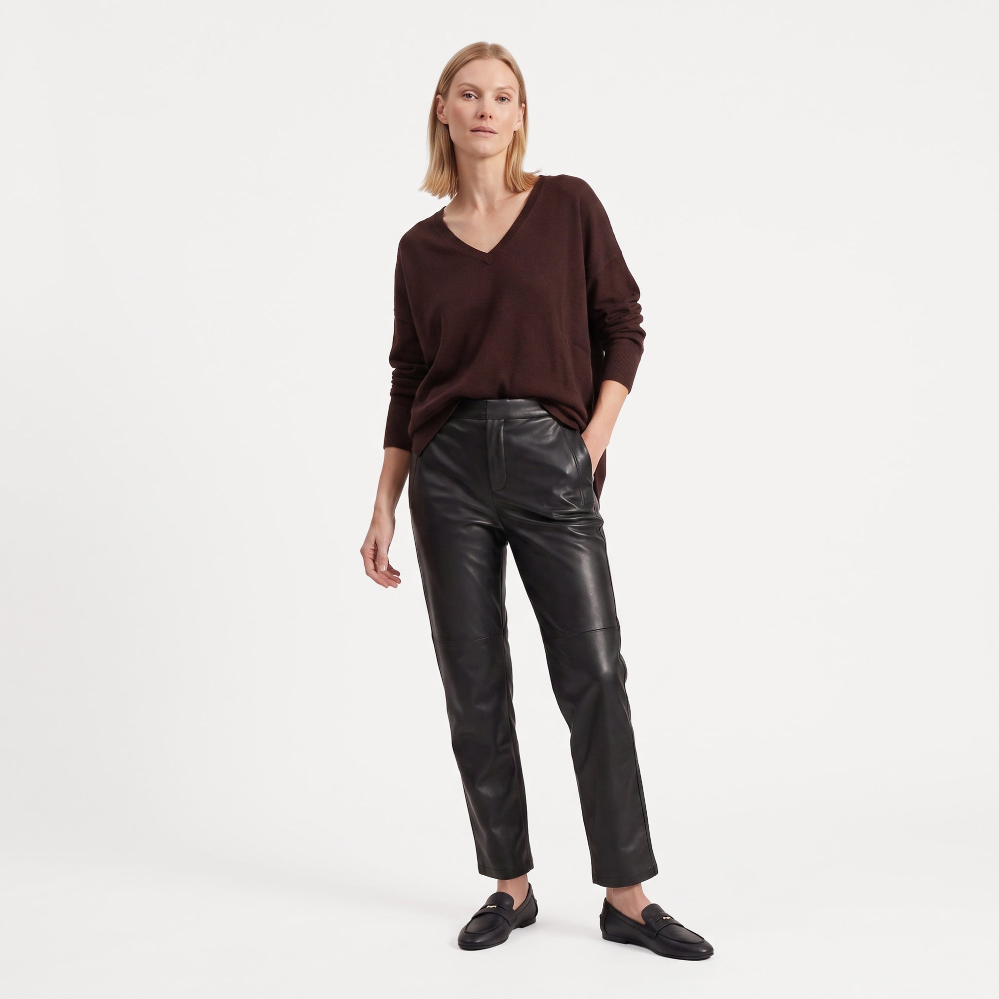 Pull en maille fine col V